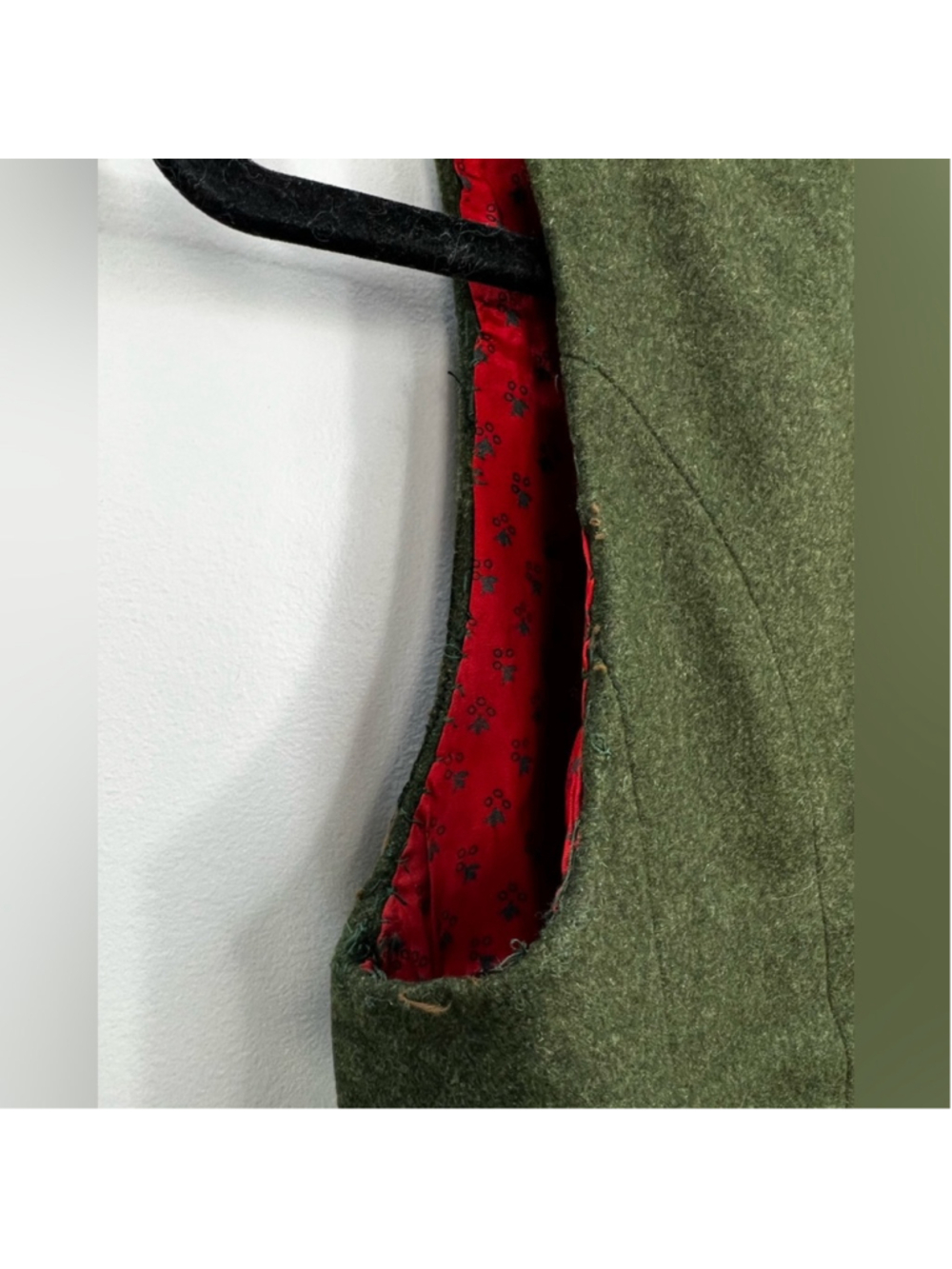 Vtg 80s 90s pure wool loden green tyrol alpinecore fitted waistcoat vest EU 36 - Picture 17 of 17